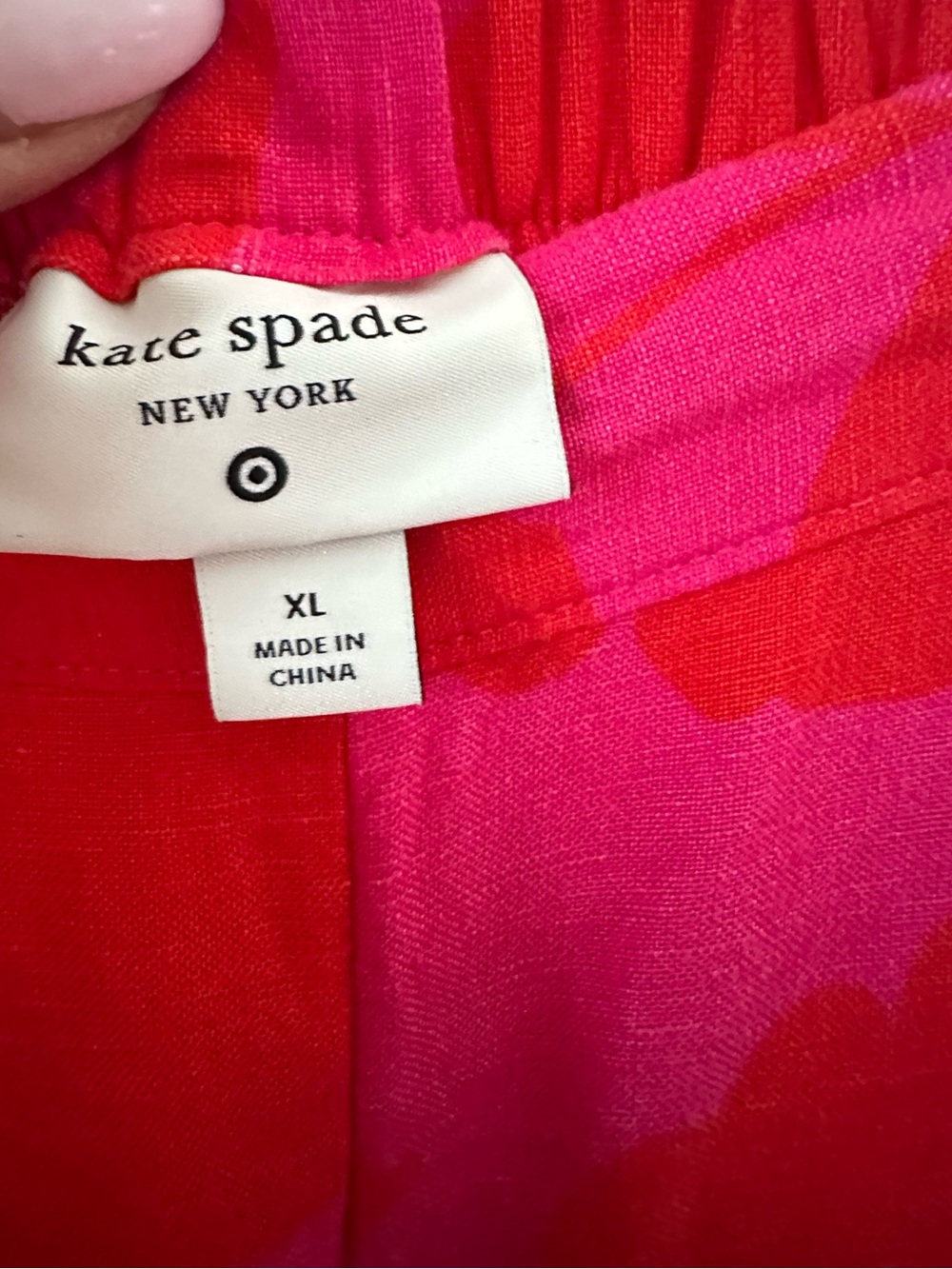 kate spade x Target Pink Red Floral Wide-Leg Linen Blend Pants XL - Picture 10 of 13